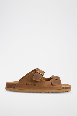 Mules en cuir - Marron clair
