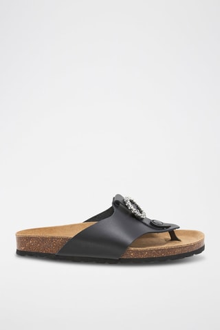 Tongs en cuir - Noir