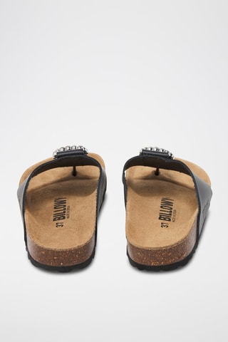 Tongs en cuir - Noir