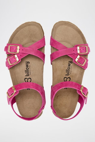 Sandales en cuir - Fuchsia