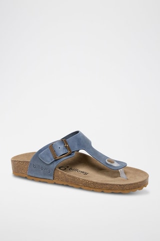 Tongs en cuir - Bleu