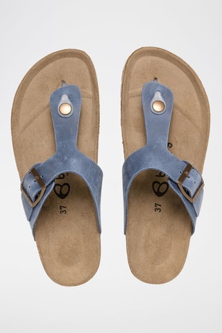Tongs en cuir - Bleu