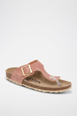 Tongs en cuir - Rose