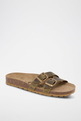 Mules en cuir - Kaki