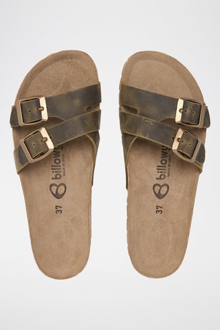 Mules en cuir - Kaki