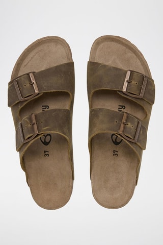 Mules en cuir - Kaki
