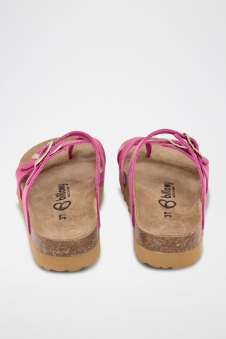 Mules en cuir - Fuchsia