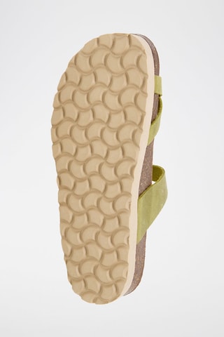 Mules plateformes en cuir - Vert