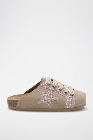 Mules compensés en cuir - Marron