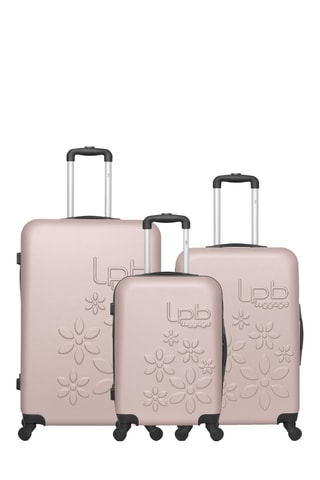Set de 3 valises Eléonor (S/M/L) - 55/65/75 cm - Rose clair