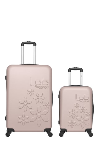 Valise cabine et valise grand volume Eléonor (S/L) - 55/75 cm - Rose clair