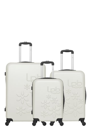 Set de 3 valises Eléonor (S/M/L) - 55/65/75 cm - Beige clair