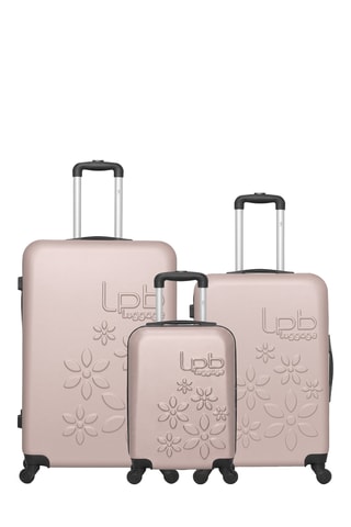 Set de 3 valises Eléonor (XS/S/M) - 46/55/65 cm - Rose clair