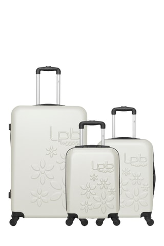 Set de 3 valises Eléonor (XS/S/L) - 46/55/75 cm - Beige clair