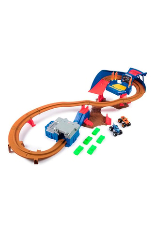 Pista de coches Monster Jam Supercharge Speedway con Megalodon y Toro Loco - Desde 5 años