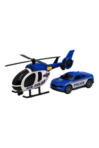 Juego de helicóptero y coche de policía - 2 piezas - Desde 4 años