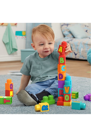 Juego de construcción de bloques con letras del abecedario - 30 piezas - Desde 1 año