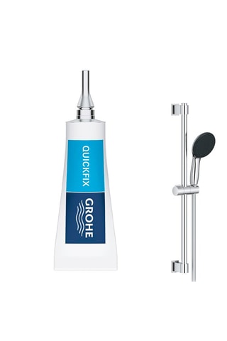 Barre de douche 60 cm et 2 kits de collage QuickGlue - Set S