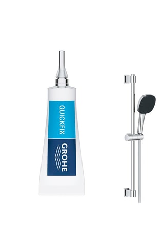 Barre de douche 90 cm et 2 kits de collage QuickGlue - Set S