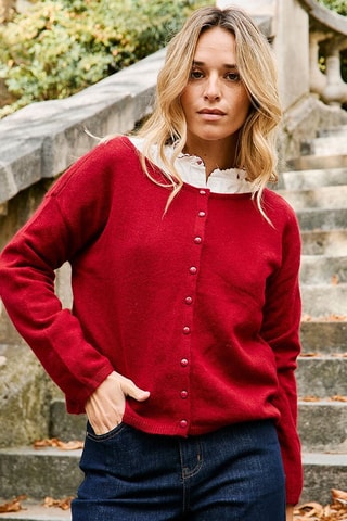 Gilet en laine Mariane - Bordeaux