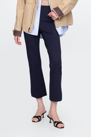Pantalón skinny fit 7/8 de tiro alto - Azul marino