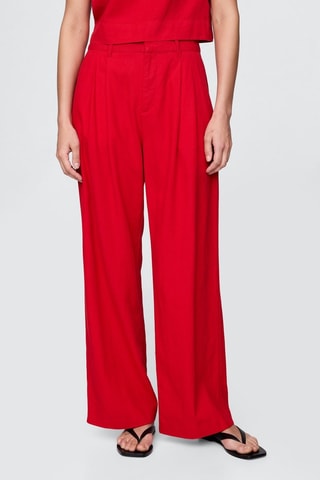Pantalón de lino - Rojo