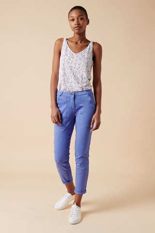 Pantalón cargo 7/8 de algodón orgánico Petrus - Malva