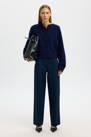 Pantalón de algodón orgánico - Azul marino - Selected