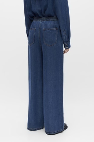 Pantalón wide leg - Azul - Selected