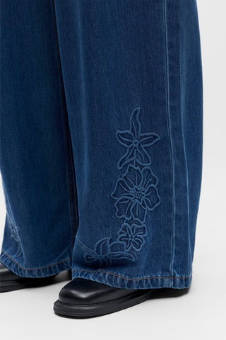 Pantalón wide leg - Azul - Selected
