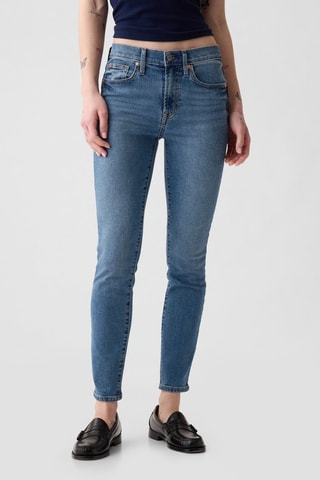 Vaquero skinny fit 7/8 de tiro alto - Azul oscuro