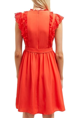 Vestido evasé Eva - Coral