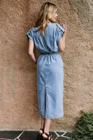 Vestido camisero vaquero Roxane - Celeste