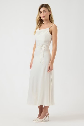 Vestido midi sin mangas - Blanco - Selected