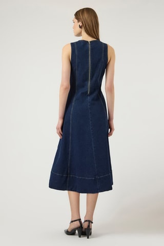 Vestido midi vaquero sin mangas - Azul denim - Selected