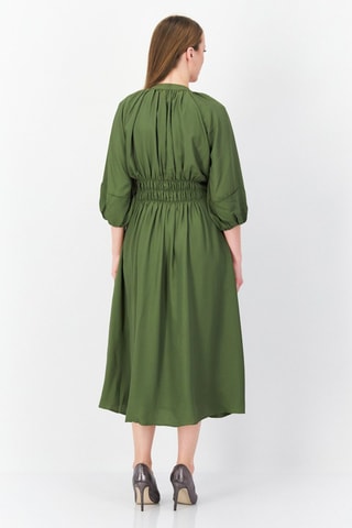 Vestido camisero Pleat - Caqui