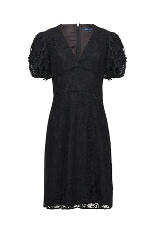 Vestido asimétrico con bordado inglés Appelona - Negro
