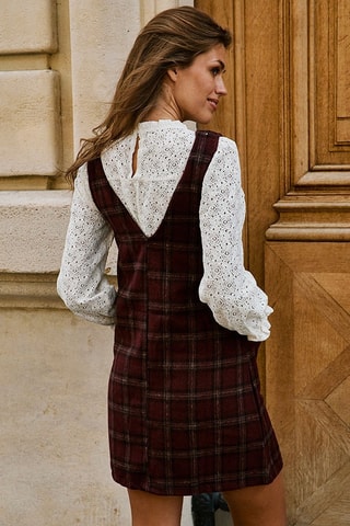 Vestido recto Raya - Burdeos