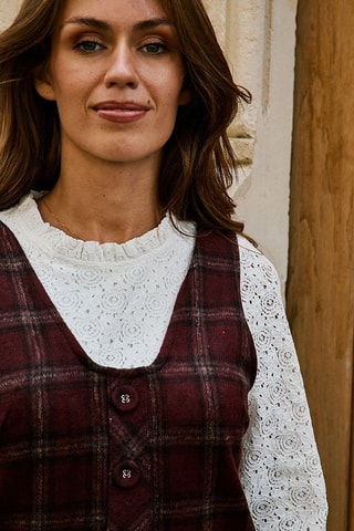 Vestido recto Raya - Burdeos