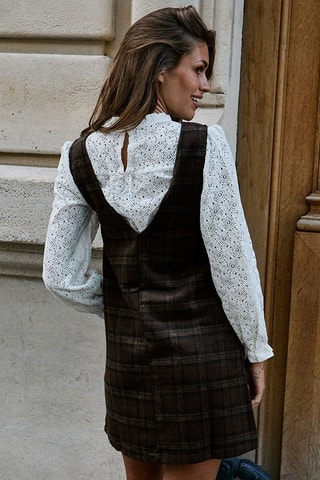 Vestido recto Raya - Marrón oscuro