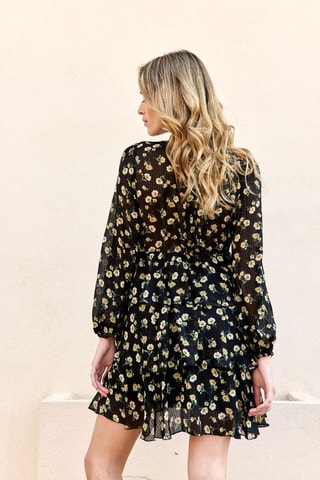 Vestido avolantado Rosette - Negro
