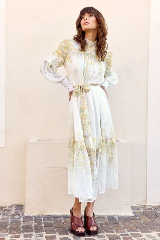Vestido evasé Romance - Amarillo
