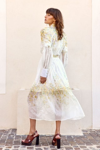 Vestido evasé Romance - Amarillo