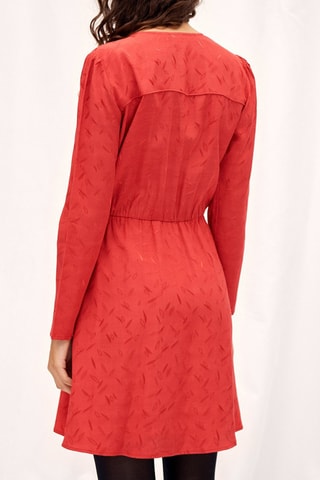 Vestido recto de lunares - Rojo