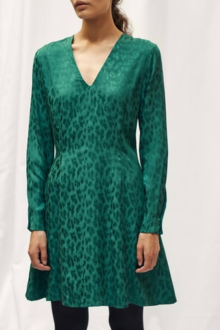 Vestido evasé - Verde esmeralda