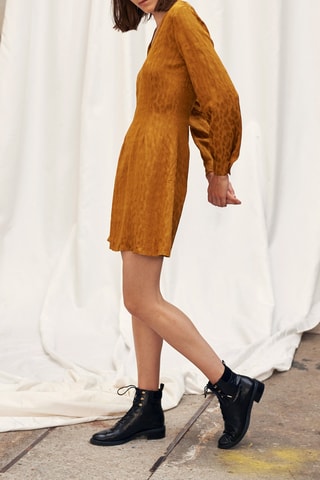 Vestido evasé - Mostaza