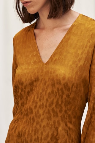 Vestido evasé - Mostaza