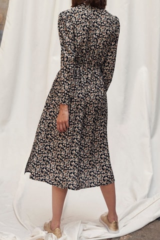 Vestido midi - Negro y crudo