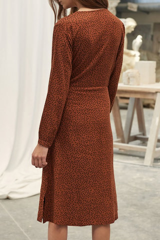 Vestido midi de lunares - Rojo