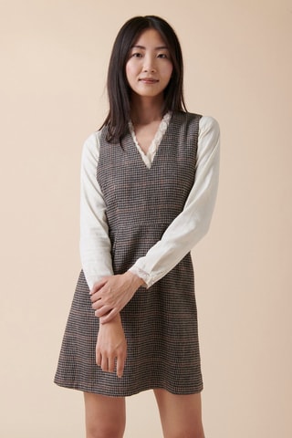 Vestido trapecio Rocheuse - Crudo y negro